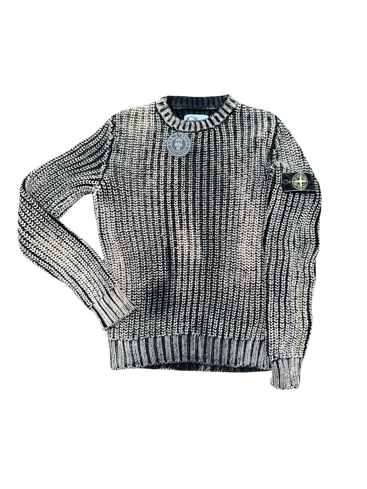 Stone Island Hand Corrosion Cable Knit Crewneck