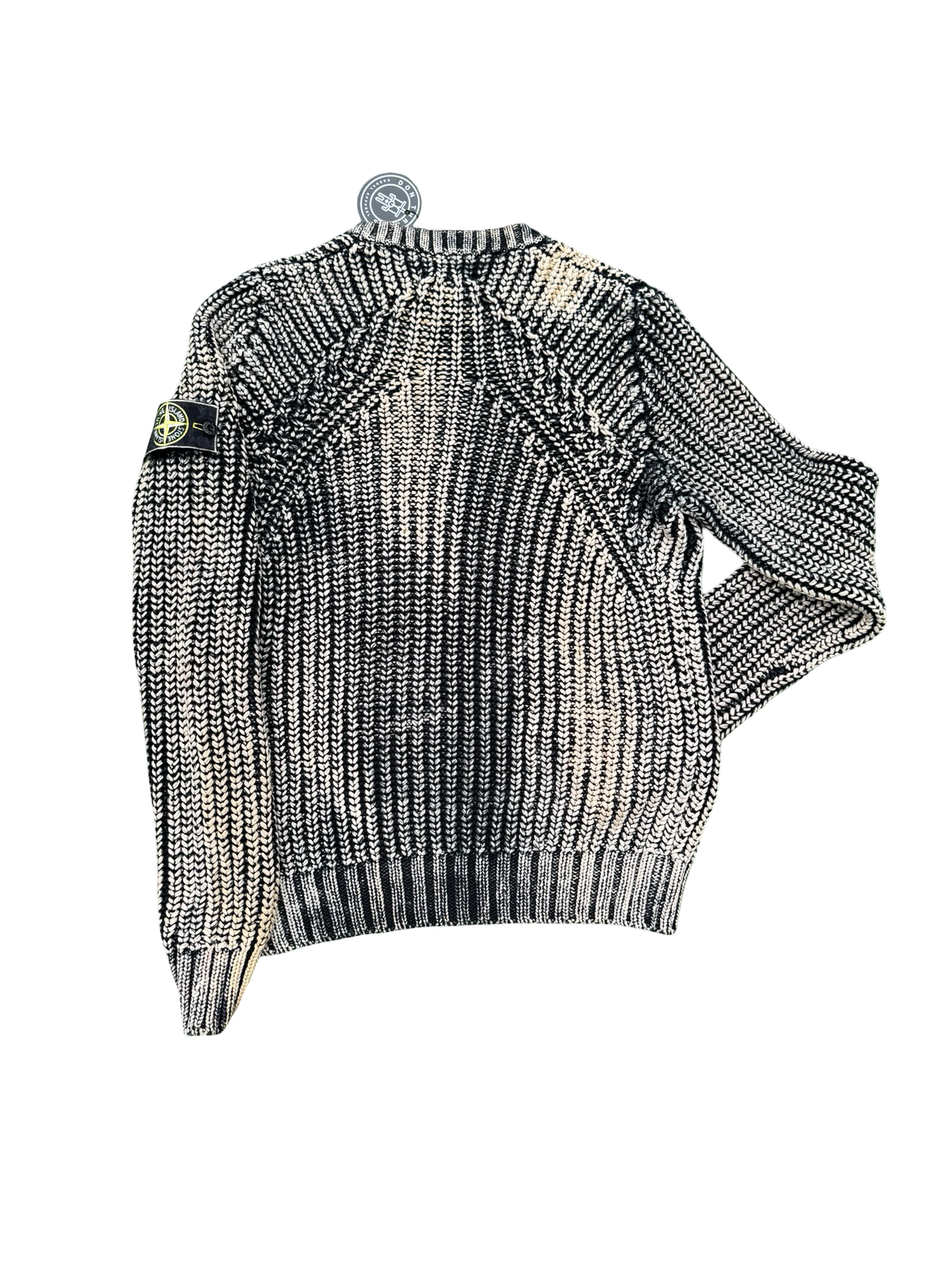 Stone Island Hand Corrosion Cable Knit Crewneck