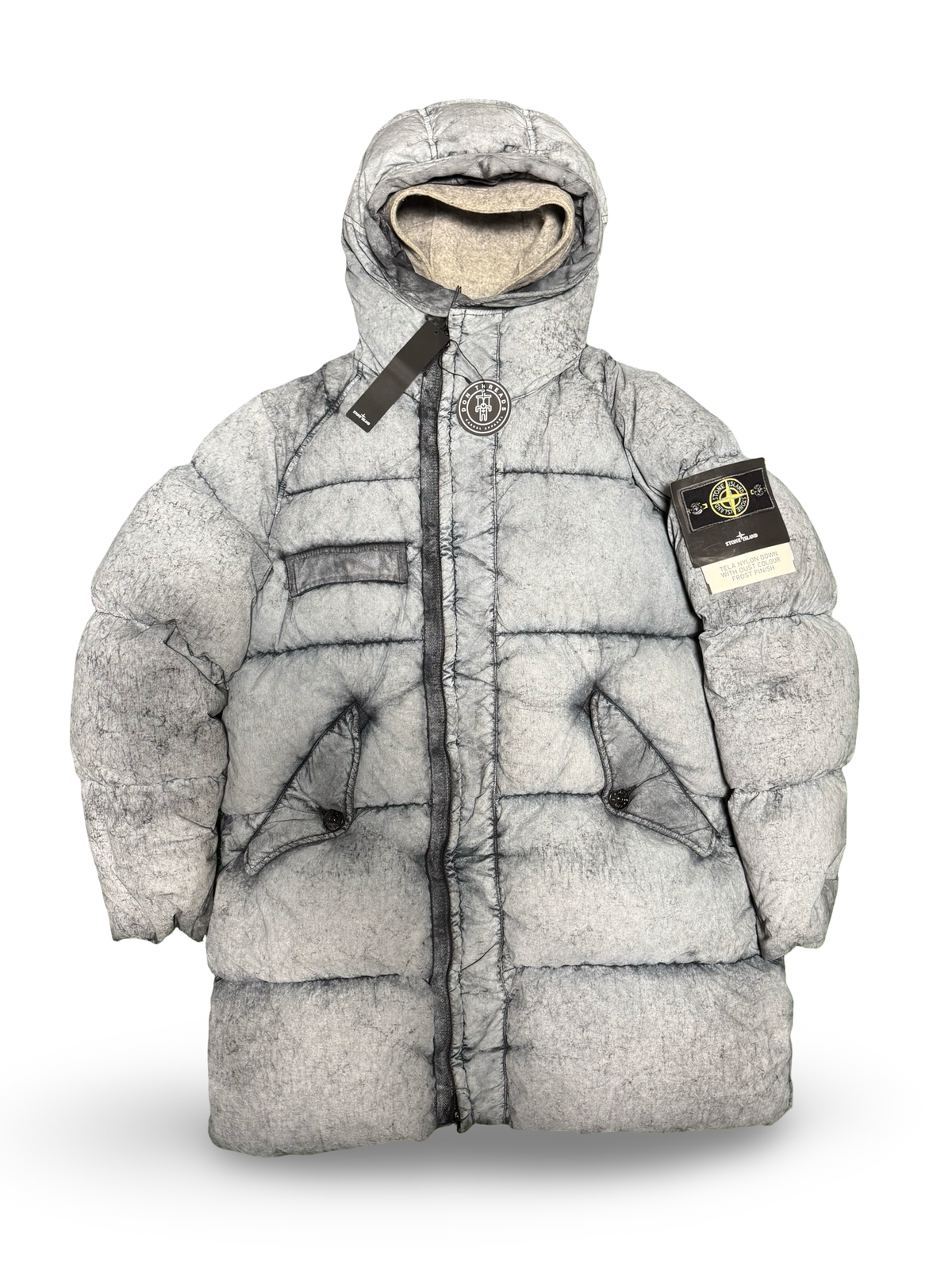 Stone Island Tela Nylon Down With Dust Colour Frost Finish With Hood Liner