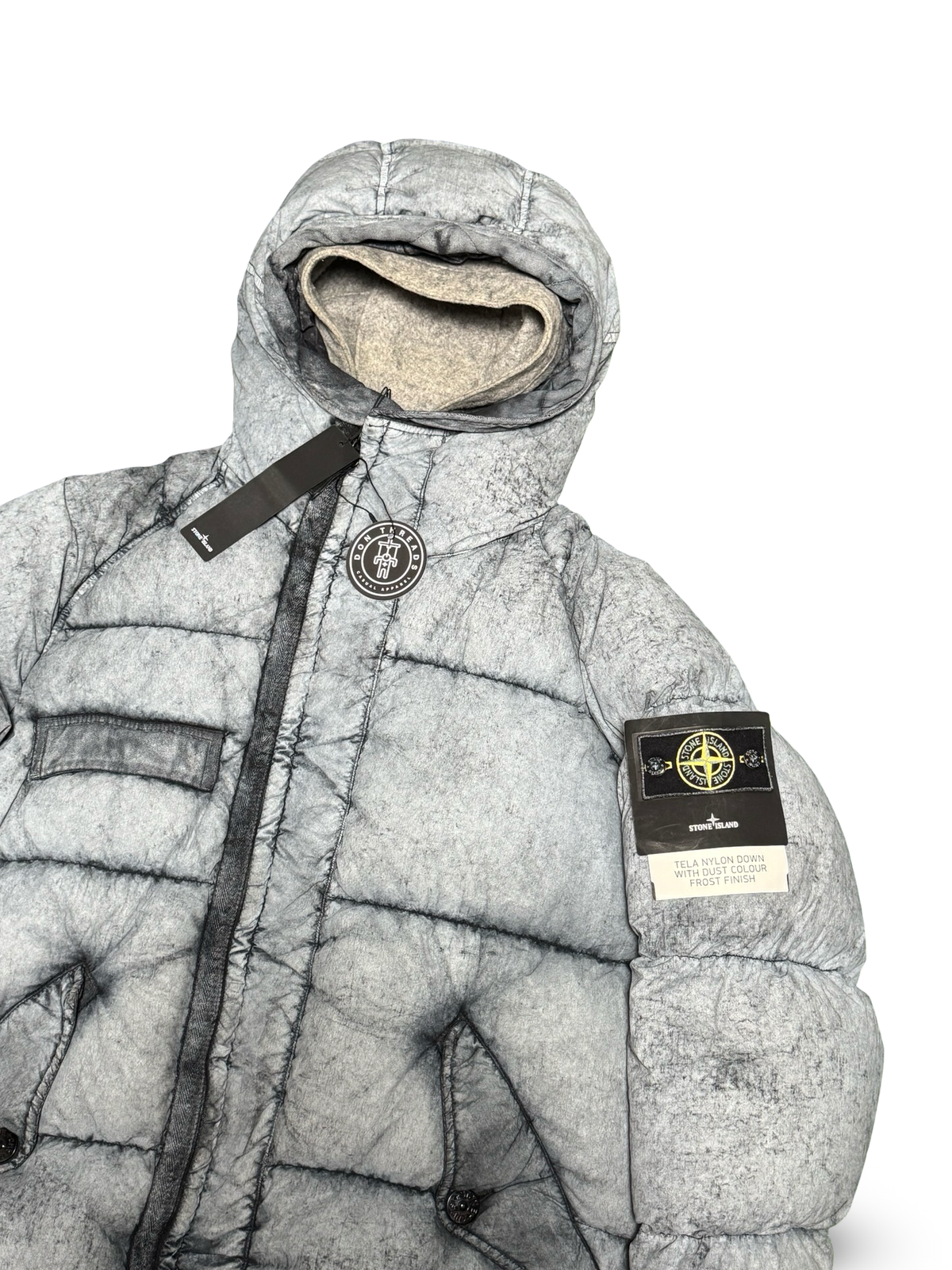 Stone Island Tela Nylon Down With Dust Colour Frost Finish With Hood Liner