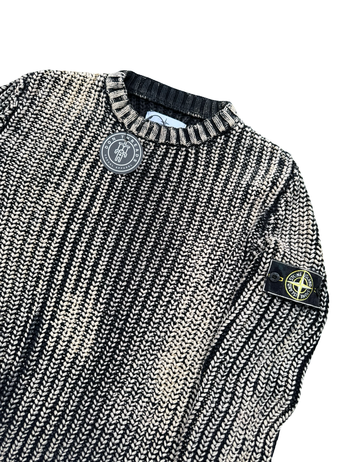 Stone Island Hand Corrosion Cable Knit Crewneck