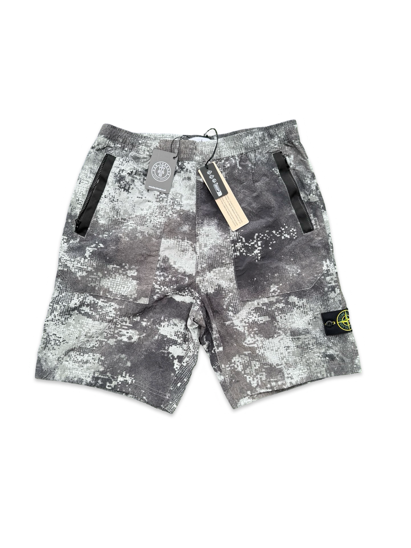 Stone Island Camo Mesh Cargo Shorts