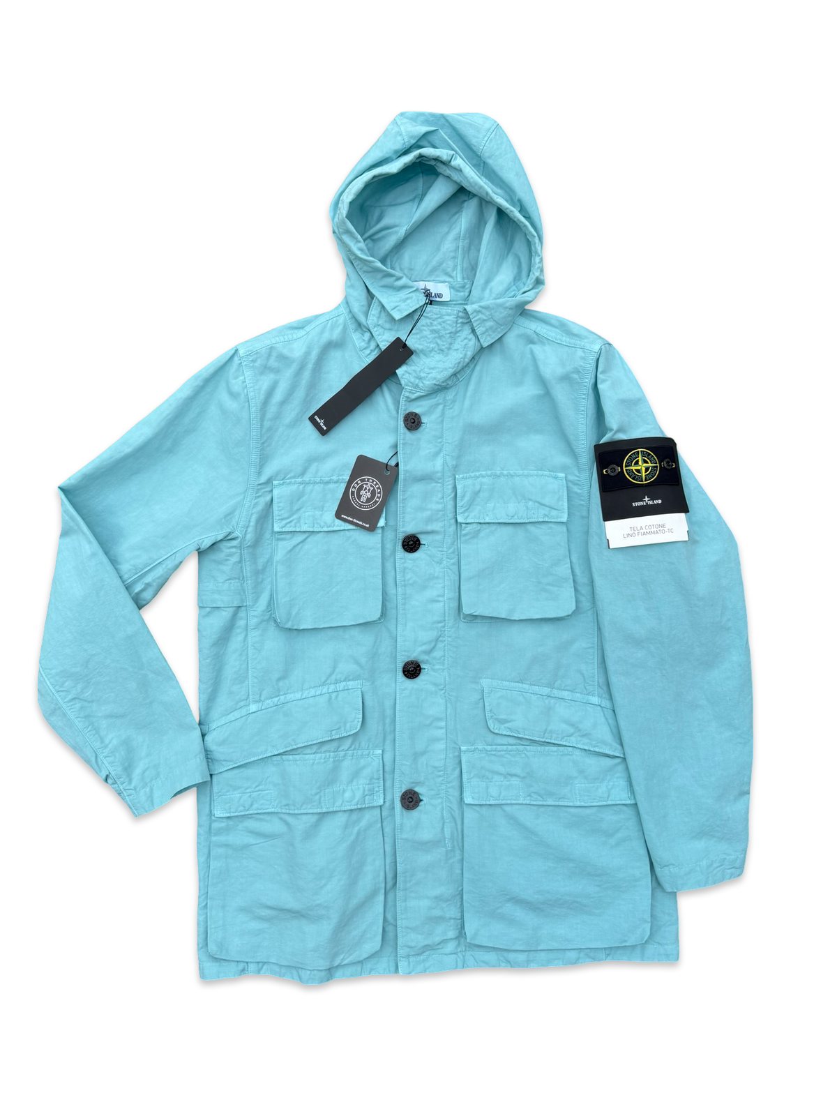 Stone Island Tela Cotone Lino Fiammato-TC