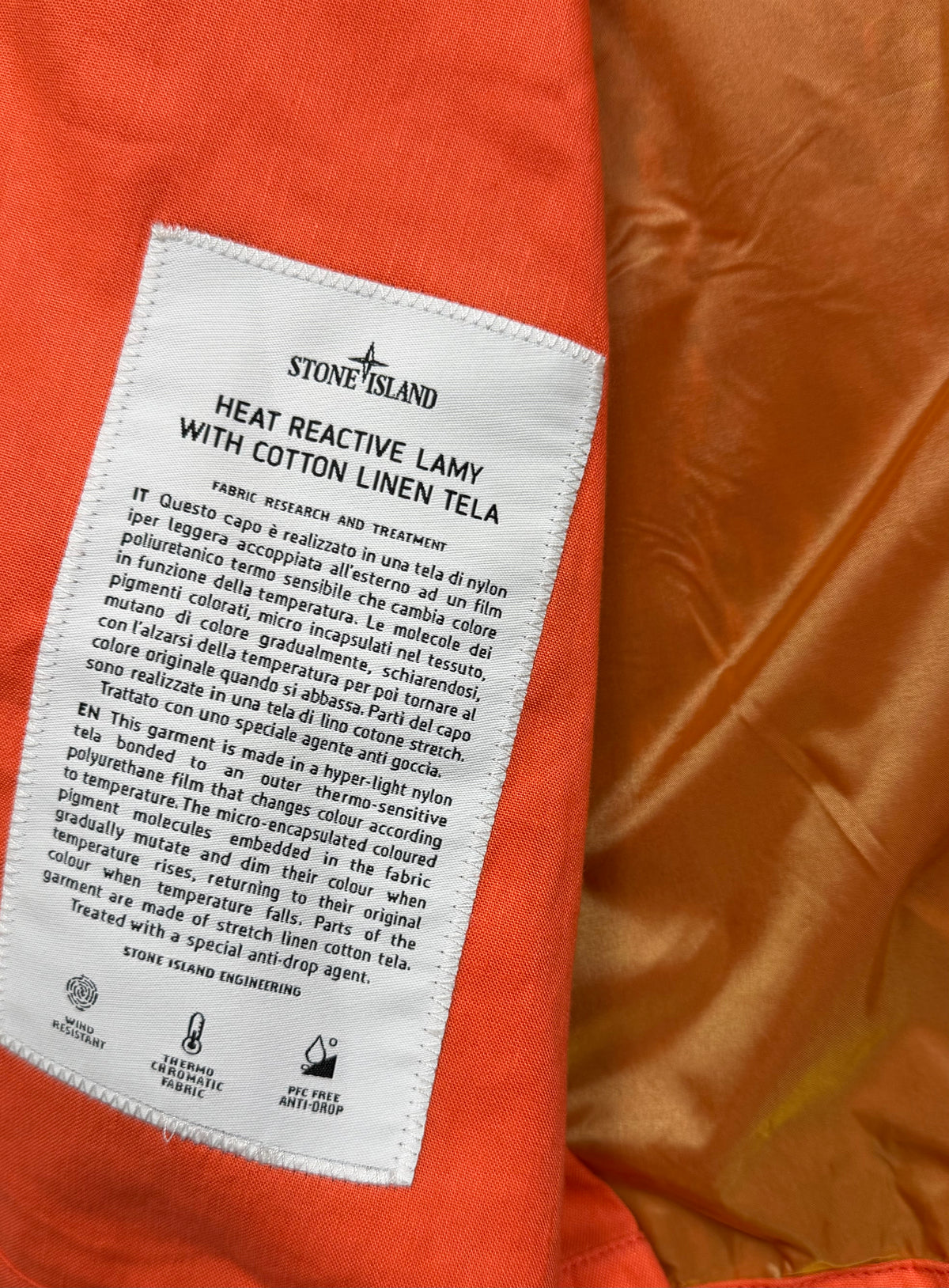 Stone Island Heat Reactive Lamy With Cotton Linen Tela