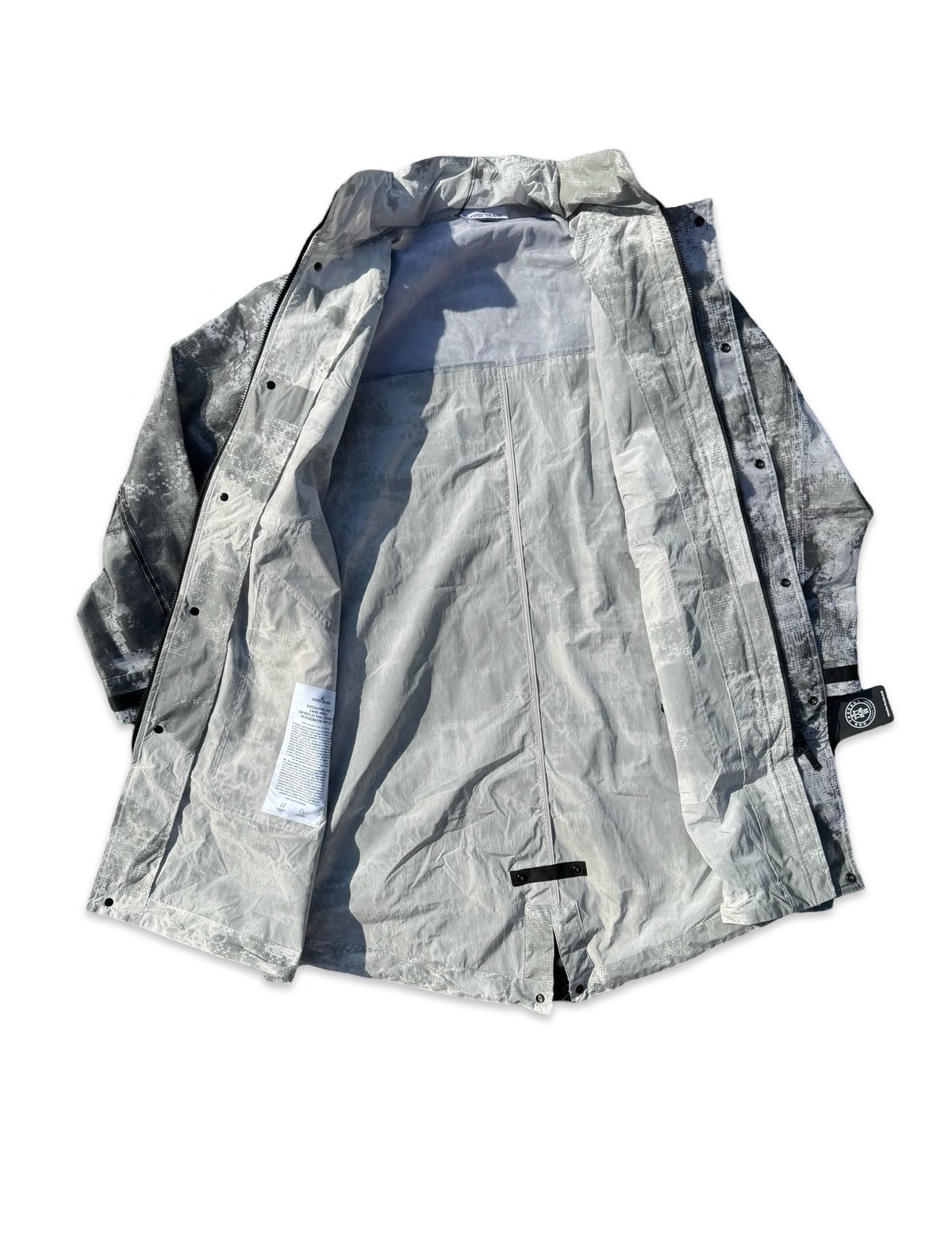 Stone Island Dissolving Grid Camo Mesh On Reflective Econyl Regenerated Nylon