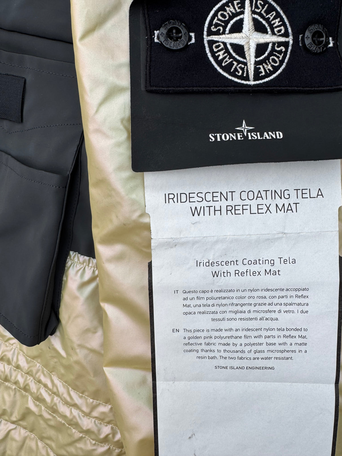 Stone Island Iridescent Coating Tela With Reflex Mat