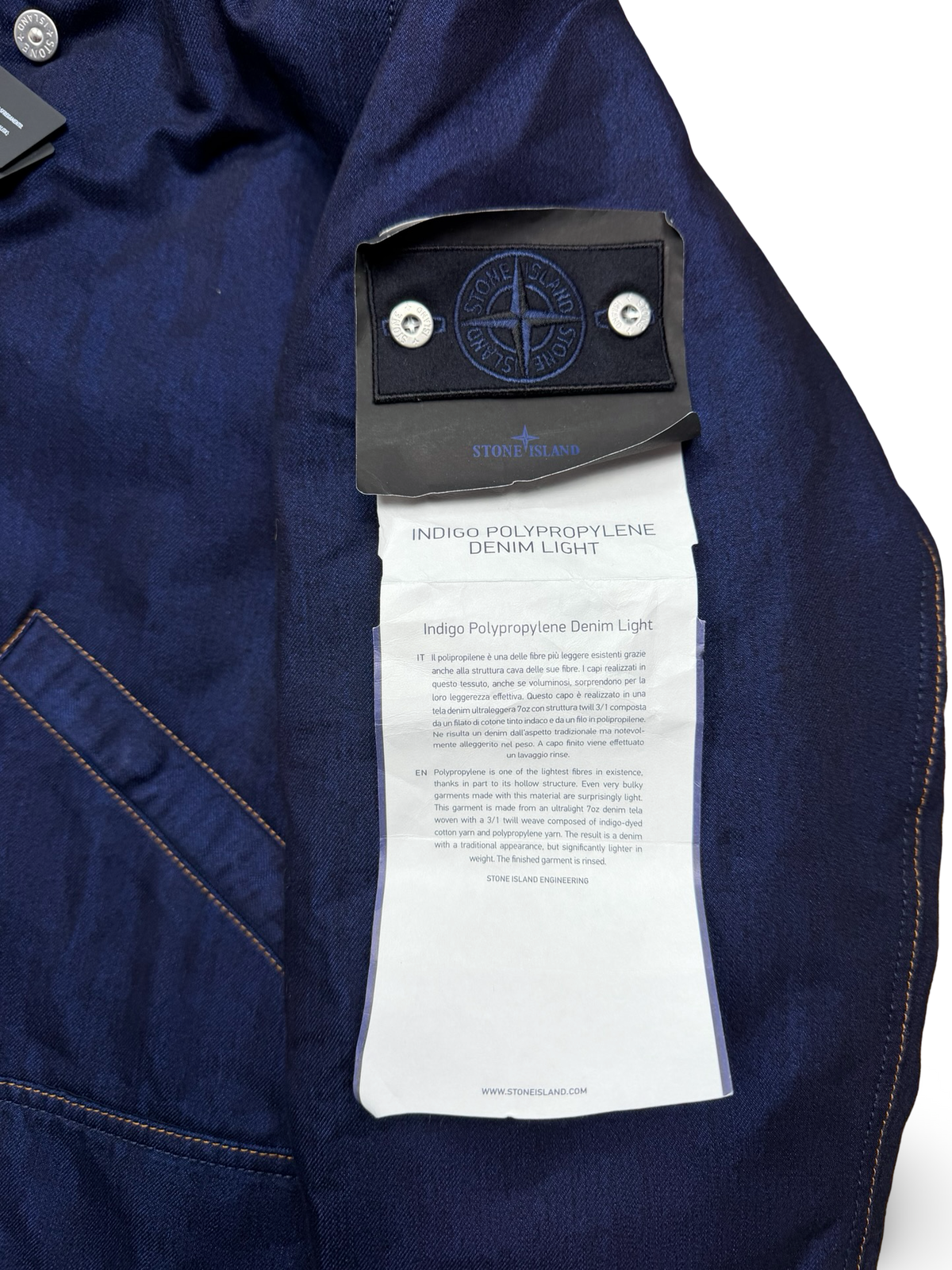 Stone Island Indigo Polypropylene Denim Light