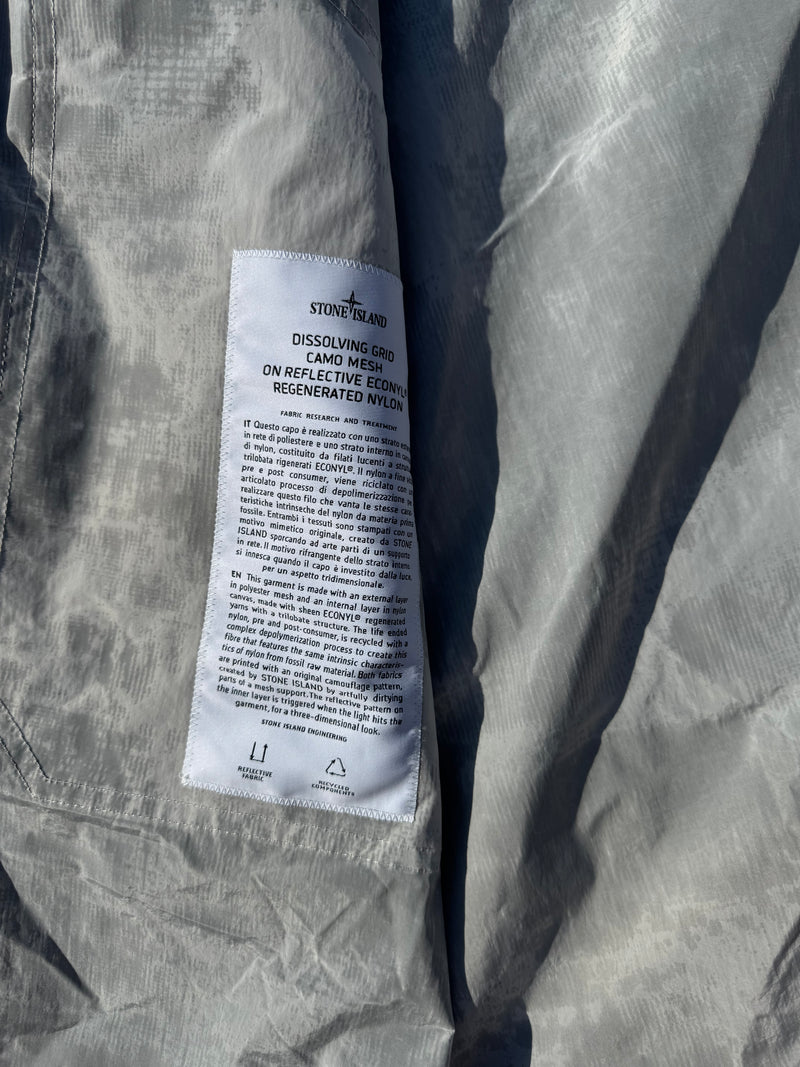 Stone Island Dissolving Grid Camo Mesh On Reflective Econyl Regenerated Nylon
