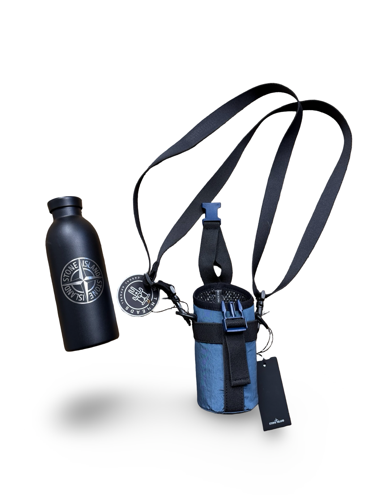 Stone Island Stainless Steel Bottle in Blue nylon metal Pouch