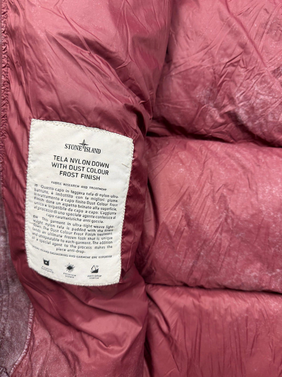 Stone Island Tela Nylon Down With Dust Colour Frost Finish