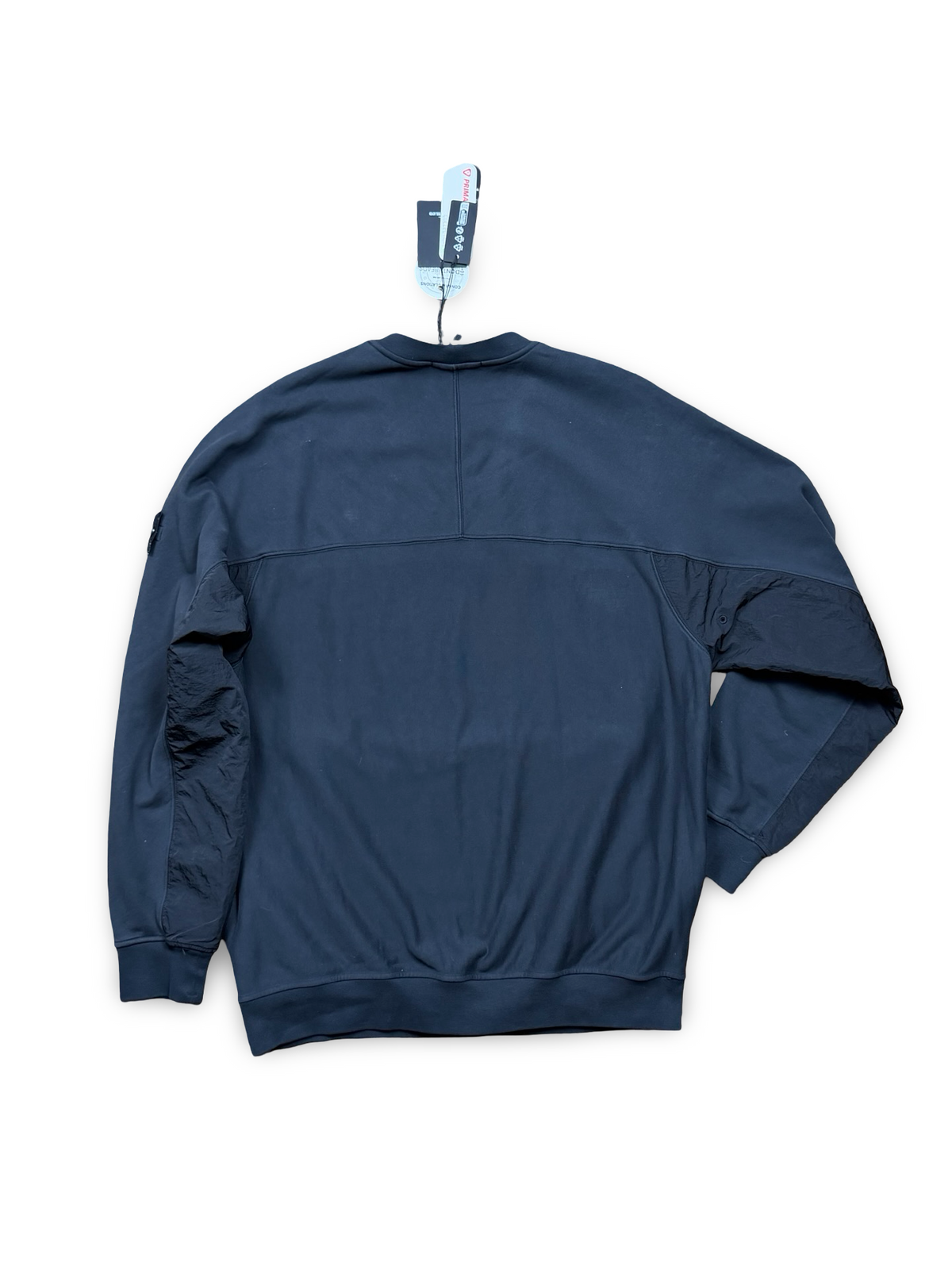 Stone Island Black Nylon Panel Crewneck