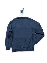 Stone Island Black Nylon Panel Crewneck