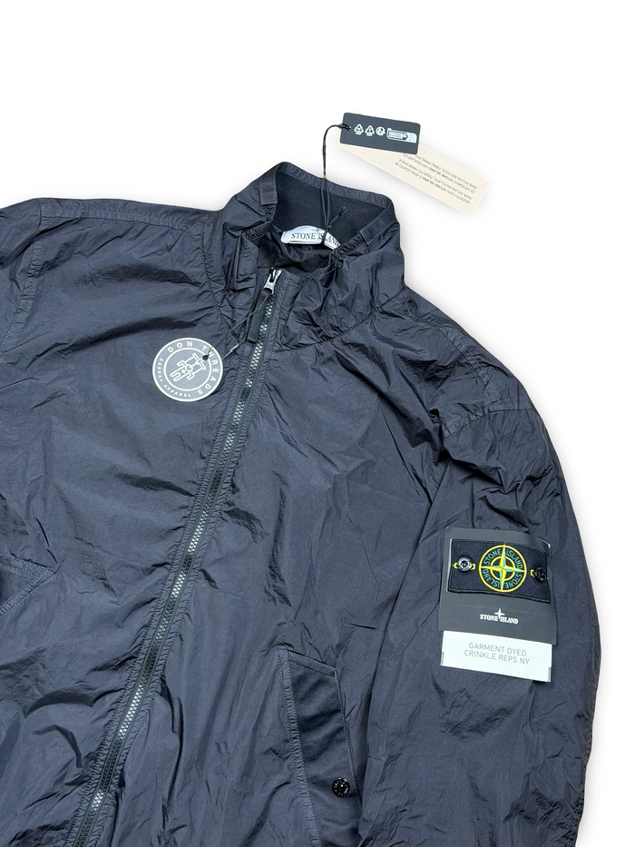 Stone Island Black Garment Dyed Crinkle Reps NY