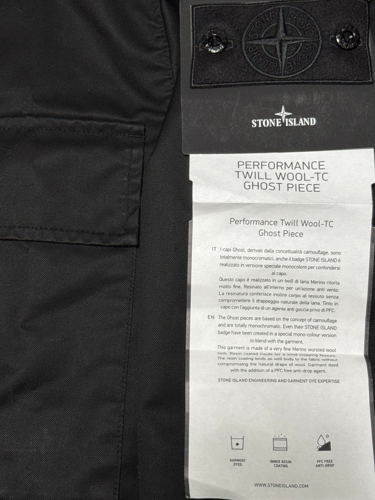 Stone Island Performance Twill Wool-TC Ghost Piece