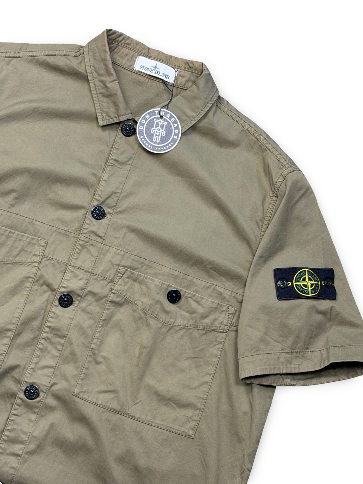 Stone Island Cotton Canvas Short Sleeve Overshirt
