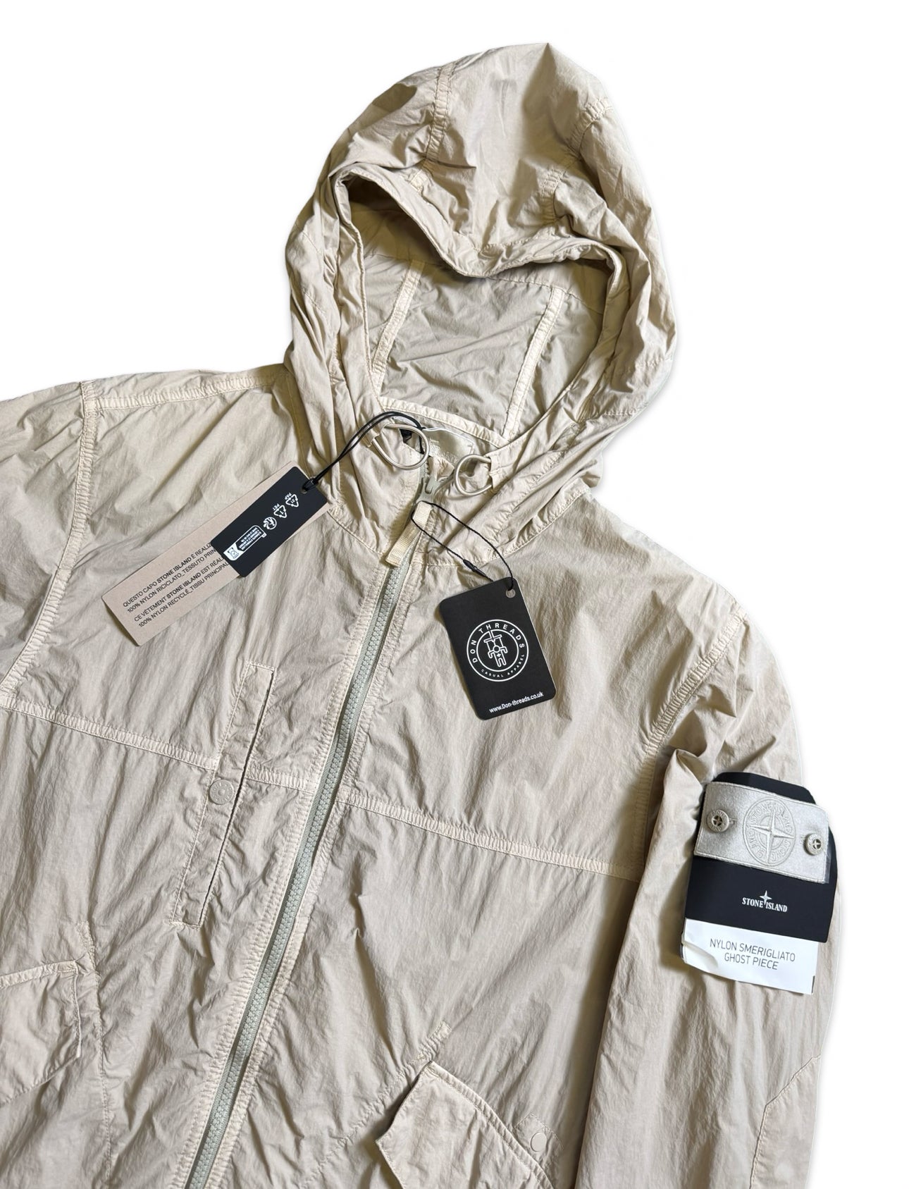 美品STONE  GHOST PIECE NYLON プリマロフト STONE ISLAND Ghost Piece Regular Fit Recycled Nylon Smerigliato