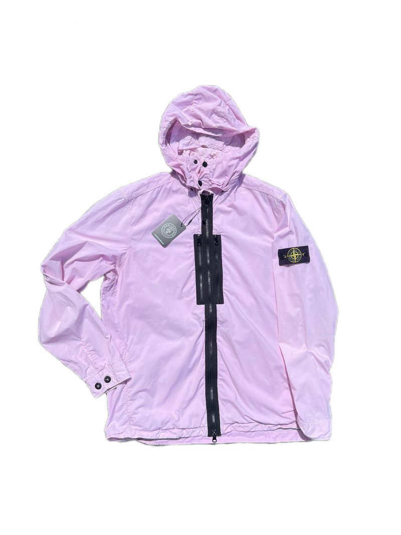 Hooded Pink Stone Island Over Shirt Econyl Overshirt Stone Island