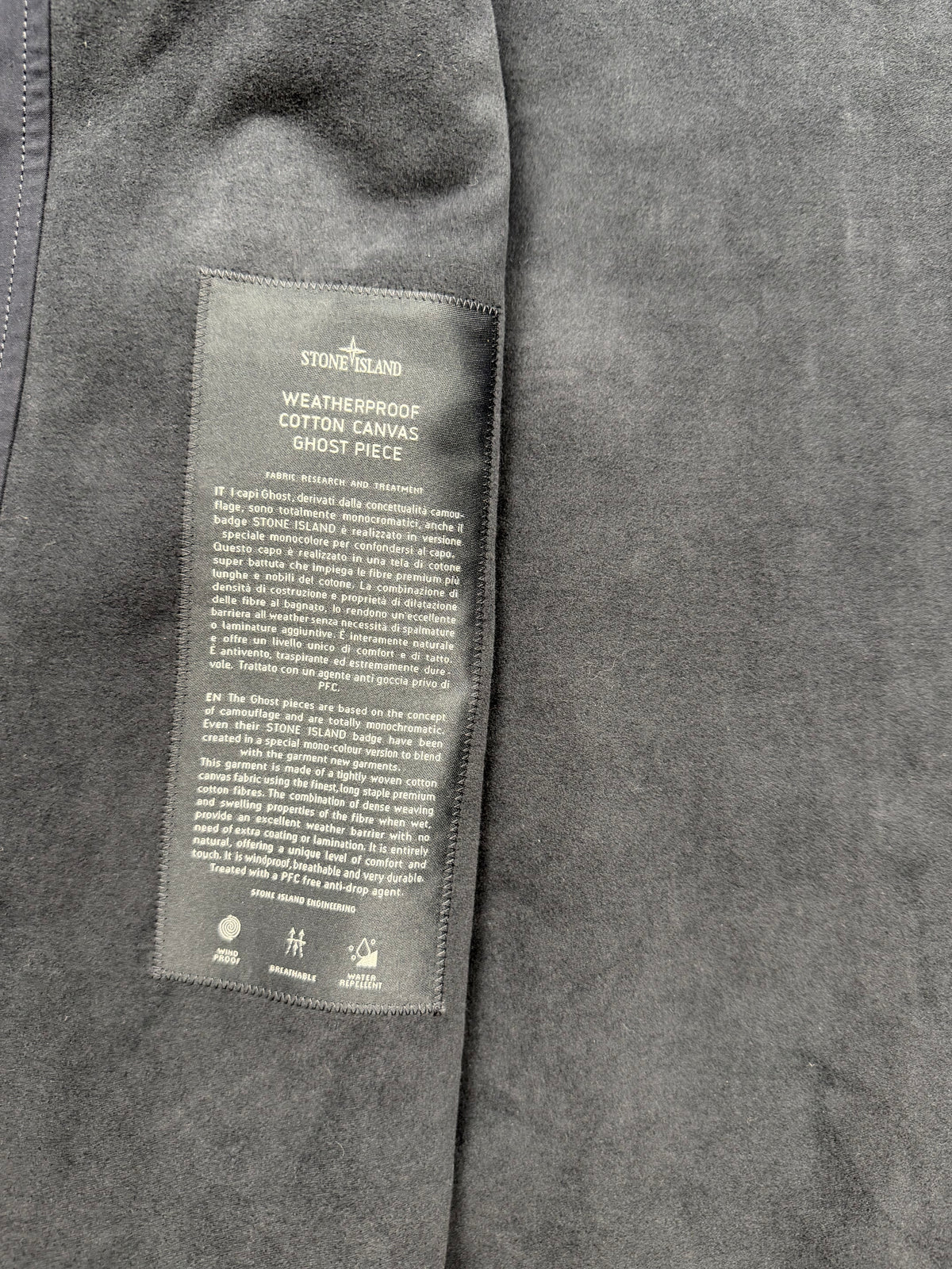 Stone Island Weatherproof Cotton Canvas Ghost Piece