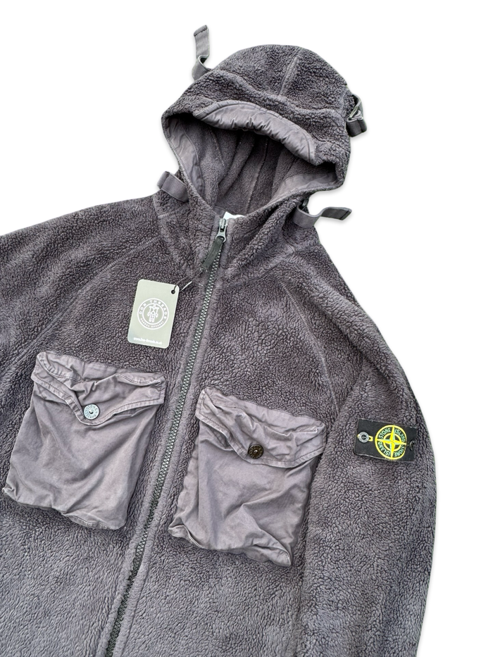 Stone Island Double Pocket Teddy Fleece Zip Up