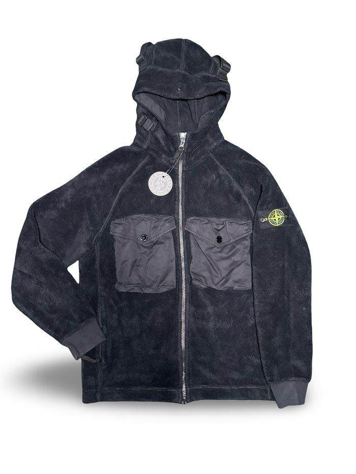 Stone Island Double Pocket Teddy Fleece Zip Up