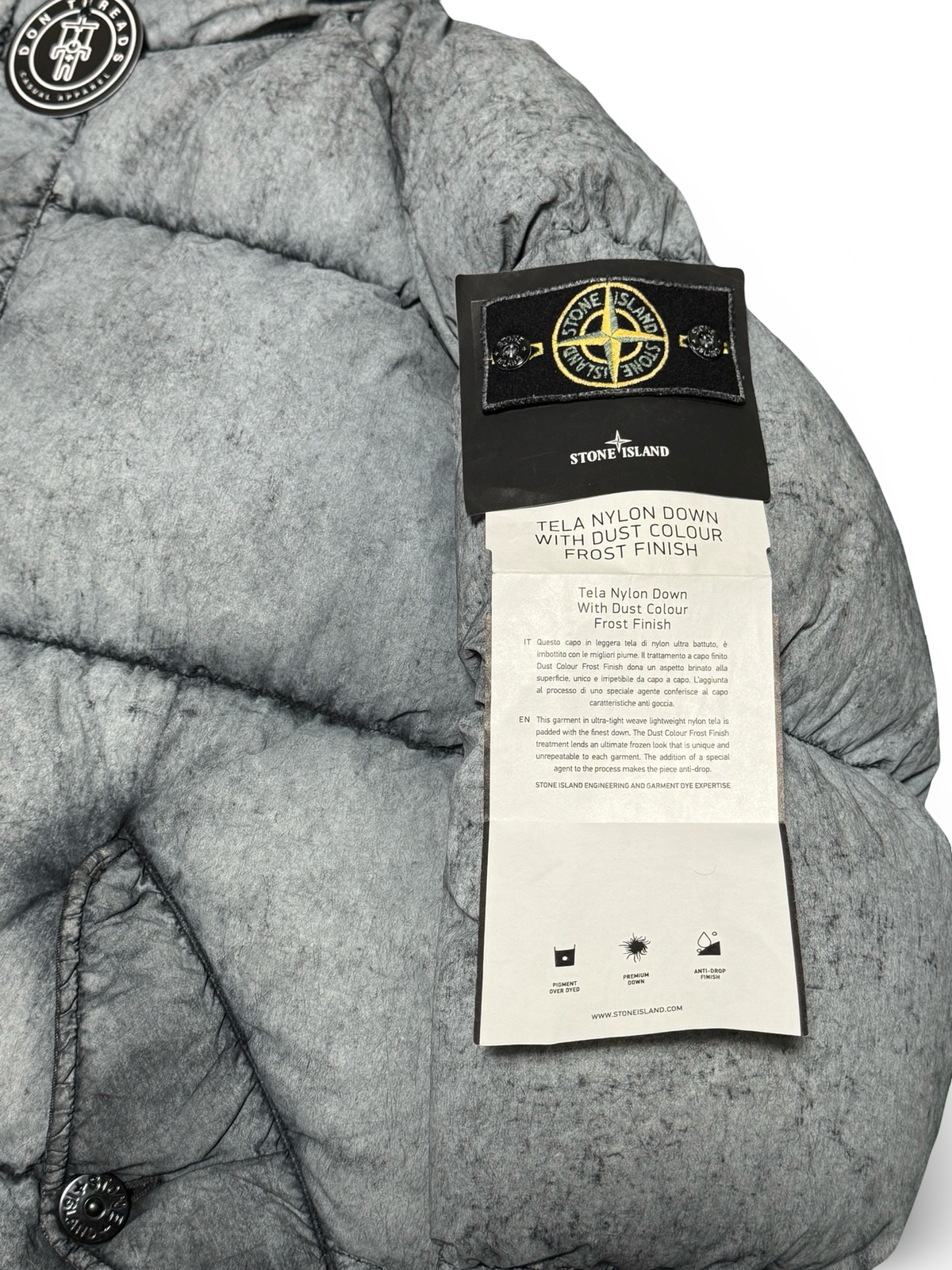 Stone Island Tela Nylon Down With Dust Colour Frost Finish With Hood Liner
