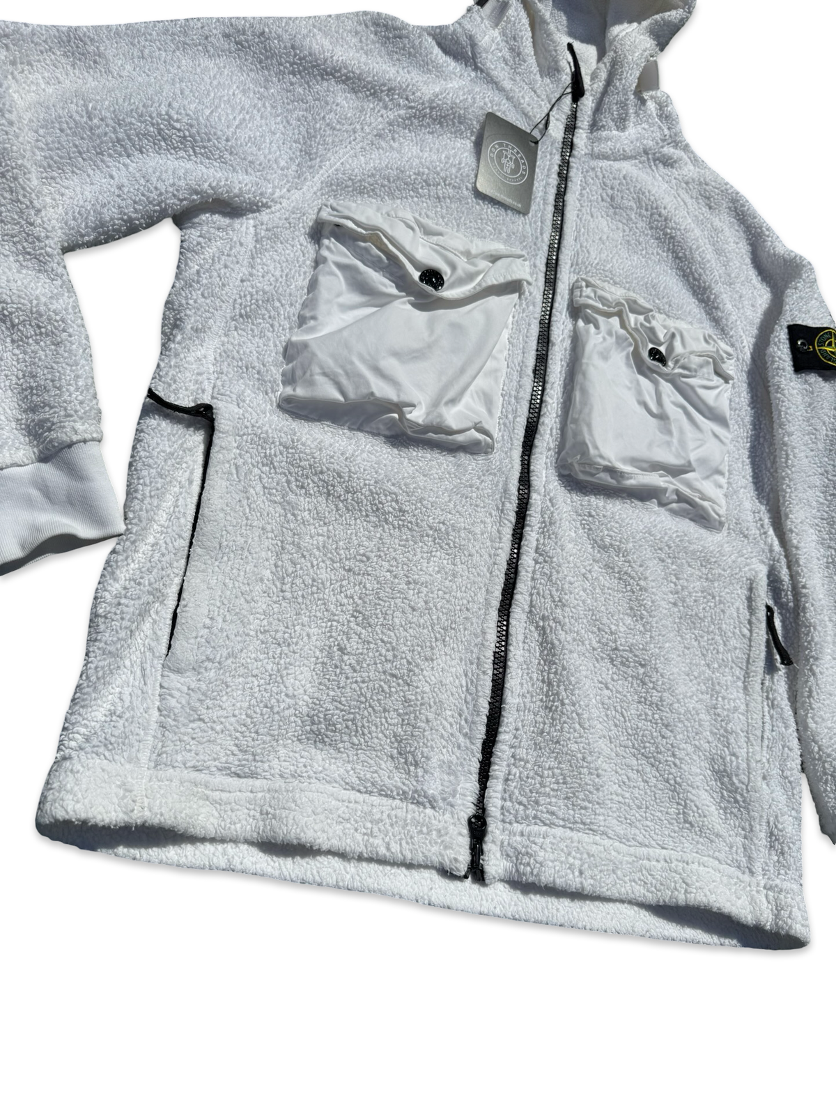 Stone Island Double Pocket Teddy Fleece Zip Up