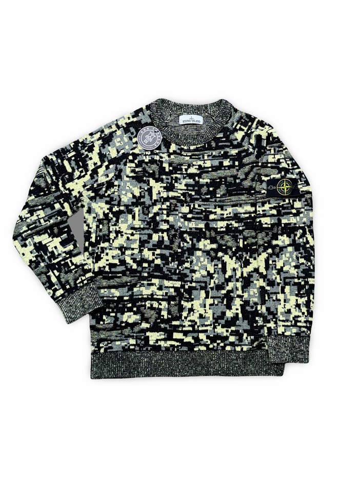 Stone Island Pixel Camo Crewneck Knit