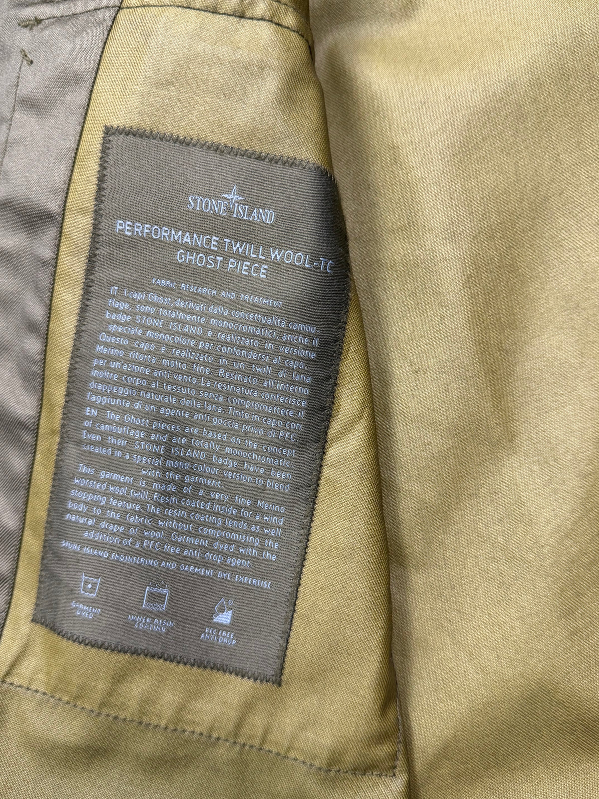 Stone Island Performance Twill Wool-TC Ghost Piece