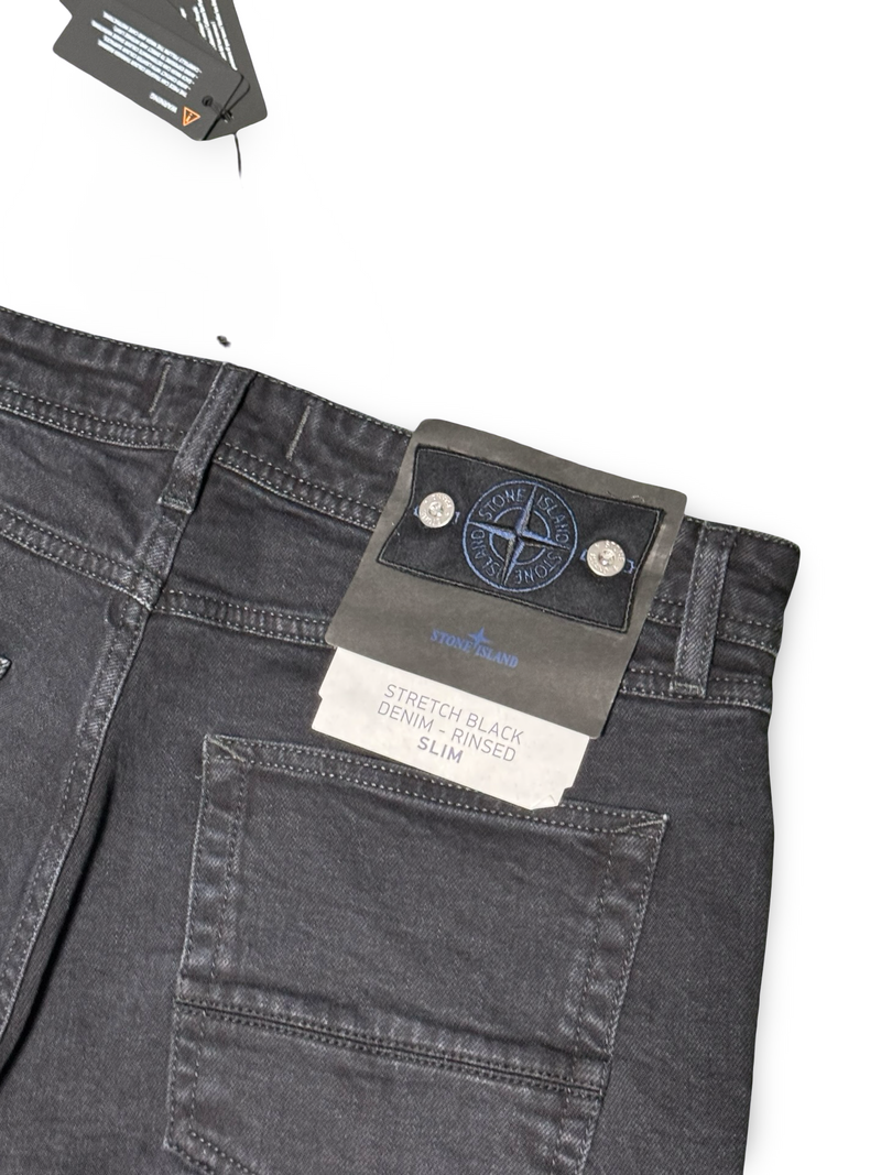 Stone Island Stretch Black Denim - Rinsed Jeans Type Slim