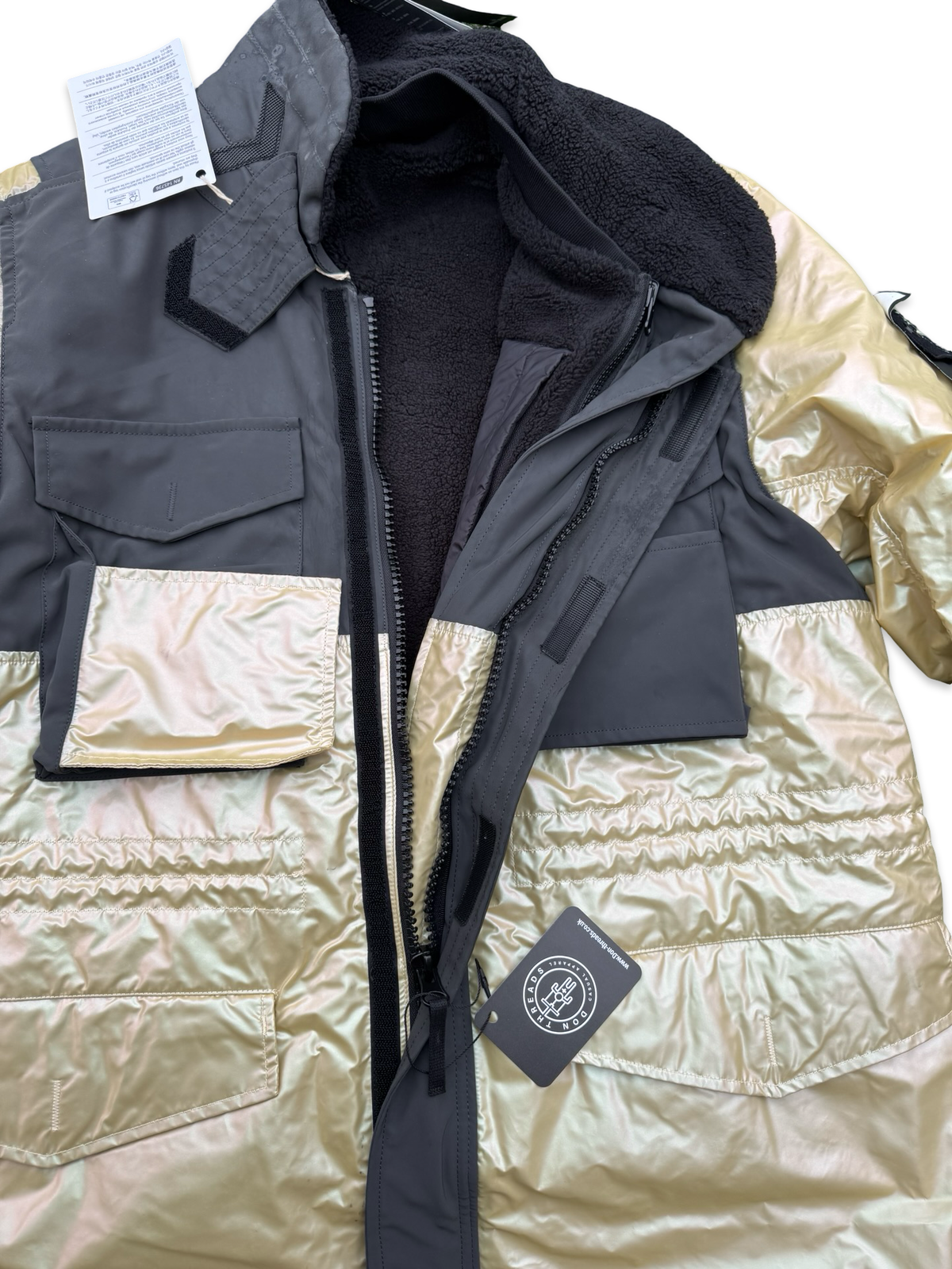 Stone Island Iridescent Coating Tela With Reflex Mat