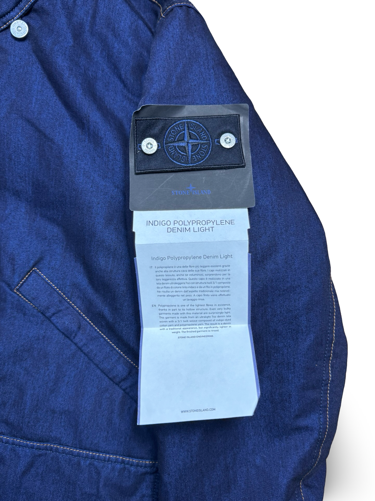 Stone Island Indigo Polypropylene Denim Light