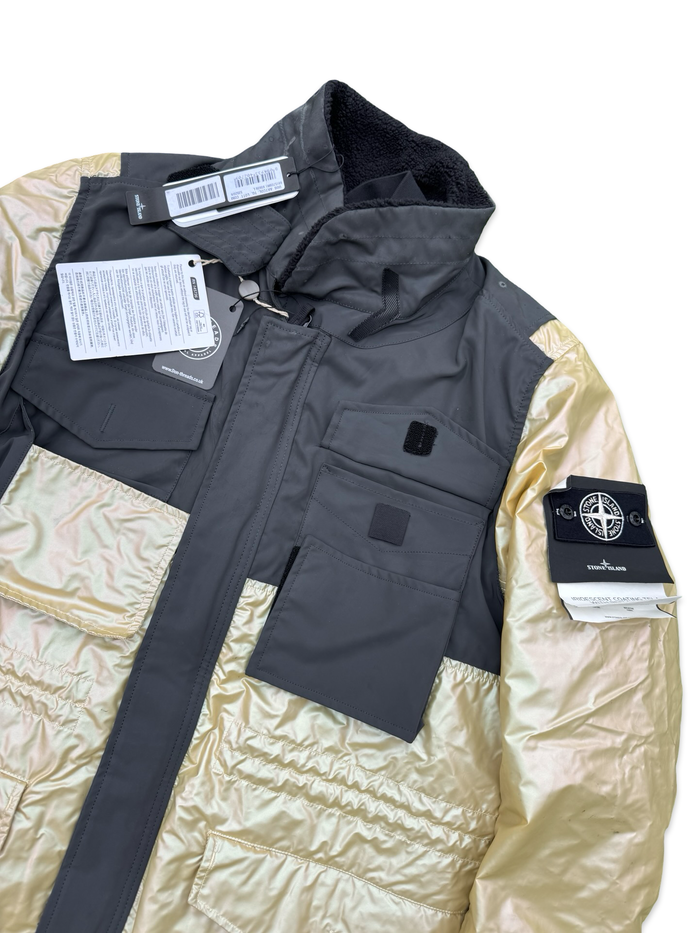 Stone Island Iridescent Coating Tela With Reflex Mat