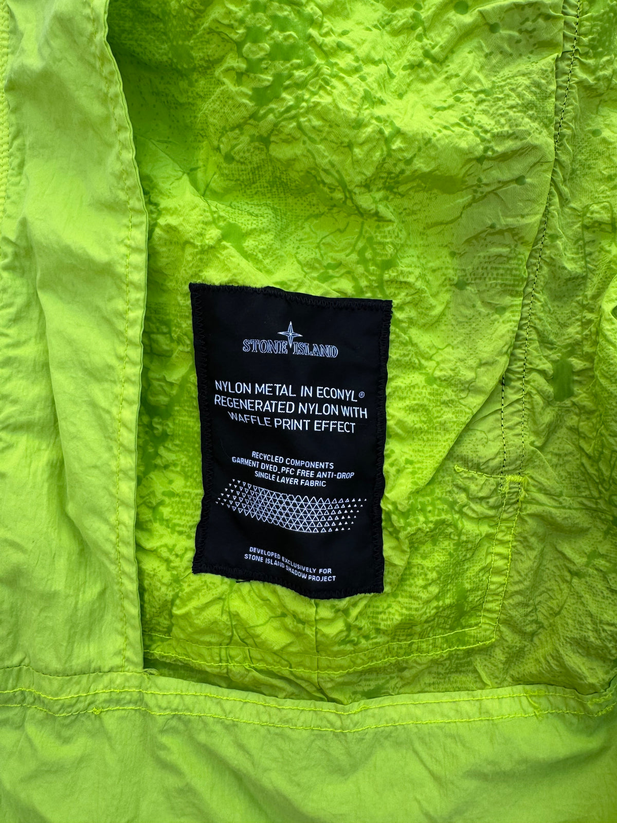 Stone Island Shadow Project Nylon Metal In Econyl Regenerated Nylon With Waffle Print Effect