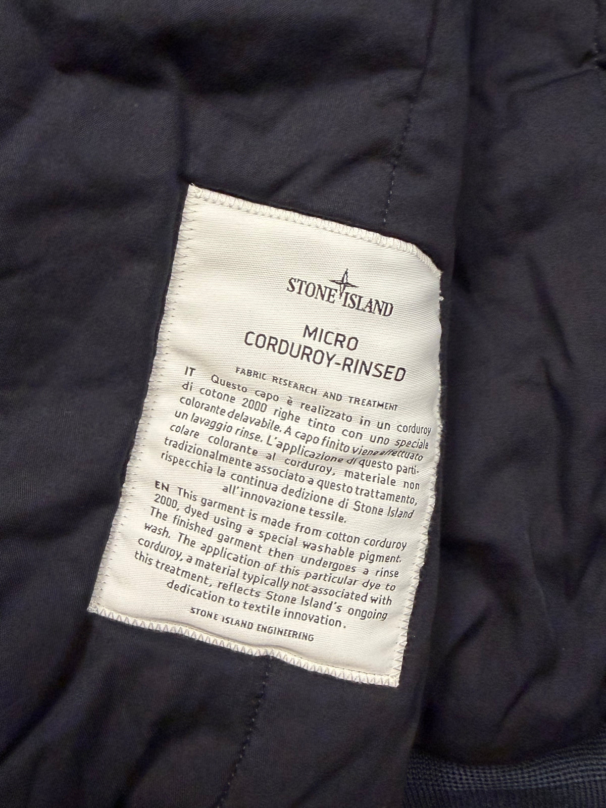 Stone Island Micro Corduroy-Rinsed Bomber