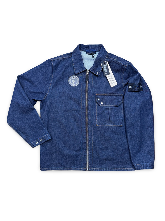 Stone Island Indigo Denim Rinsed Zip Overshirt
