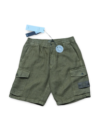 Stone Island Ghost Project Bermuda Linen Cargo Shorts