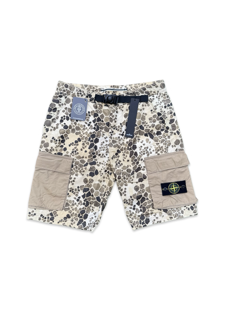 Stone Island Alligator Camo Cargo Shorts