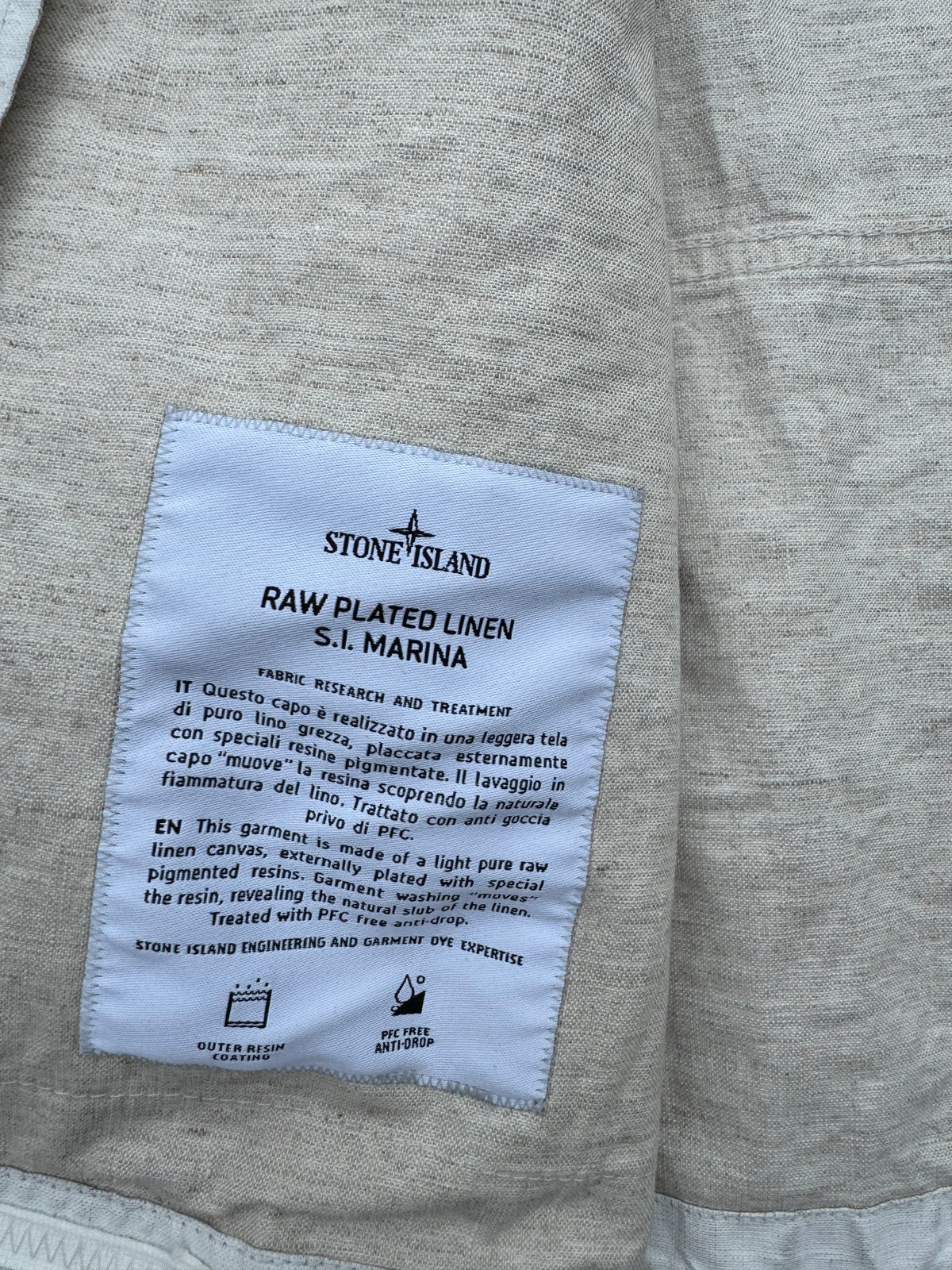 Stone Island Raw Plated Linen S.I. Marina