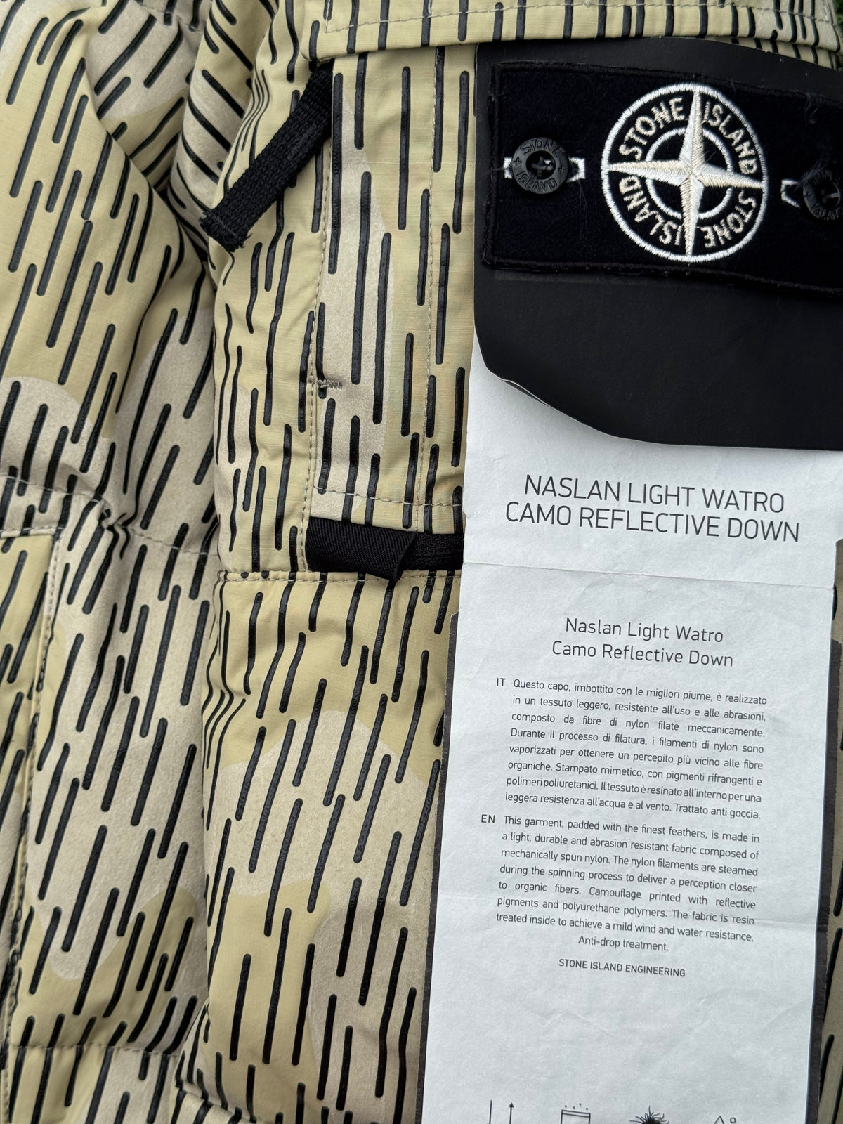 Stone Island Naslan Light Watro Camo Reflective Down
