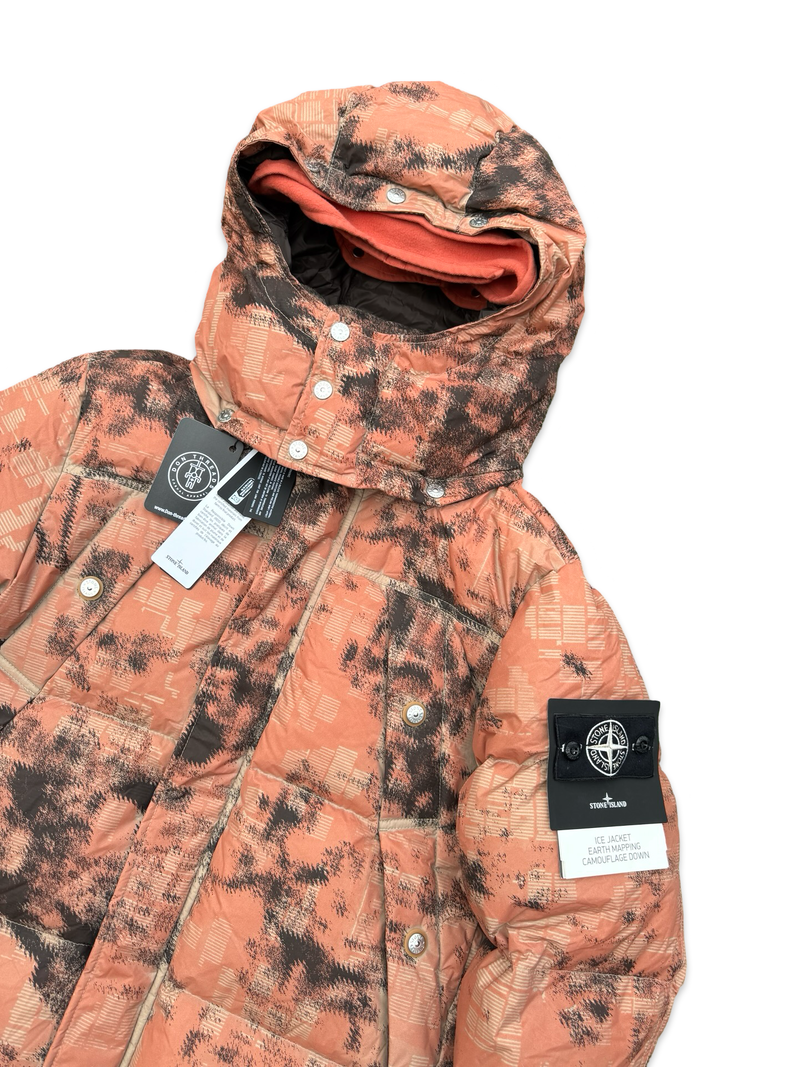 Stone Island Ice Jacket Earth Mapping Camouflage Down