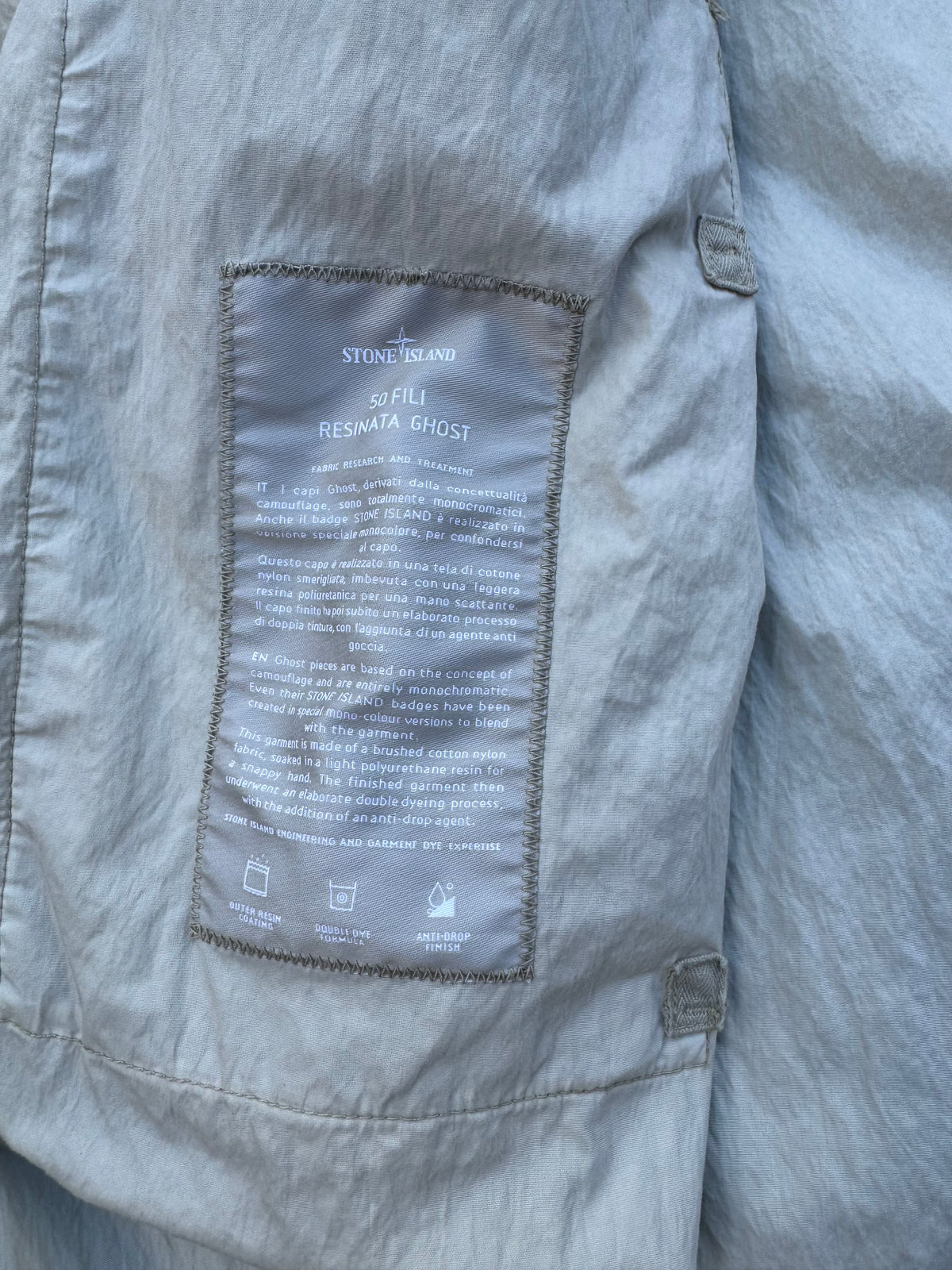 Stone Island Ghost Project 50 Fili Resinata Ghost Parka