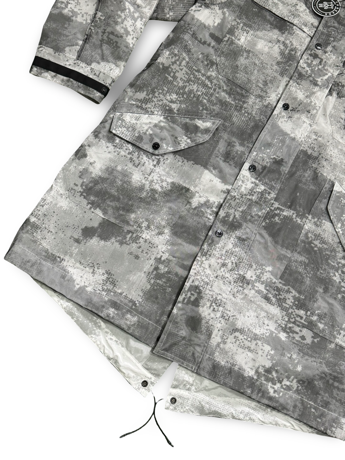 Stone Island Dissolving Grid Camo Mesh On Reflective Econyl Regenerated Nylon