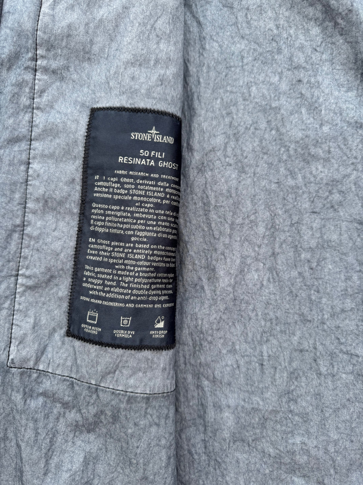 Stone Island Ghost Project 50 Fili Resinata Ghost