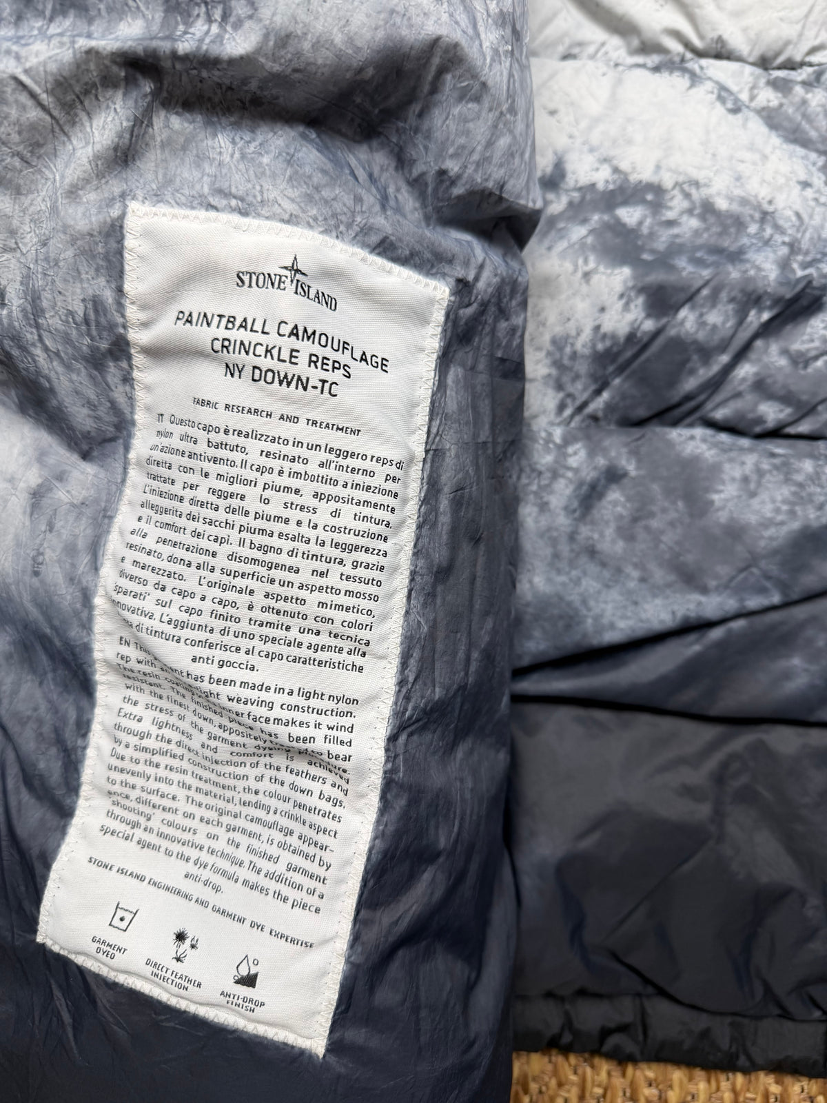 Stone Island x Supreme Paintball Camouflage Crinkle Reps NY Down-TC