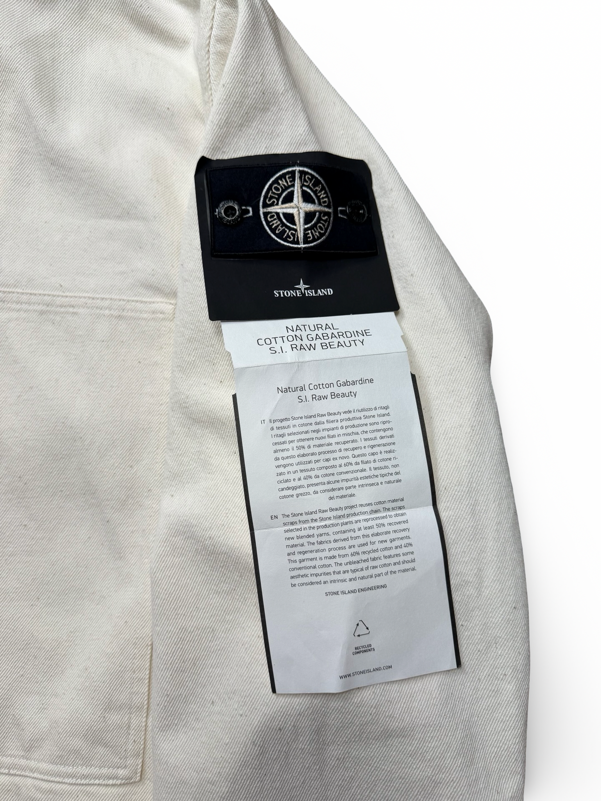 Stone Island Natural Cotton Gabardine S.I. Raw Beauty