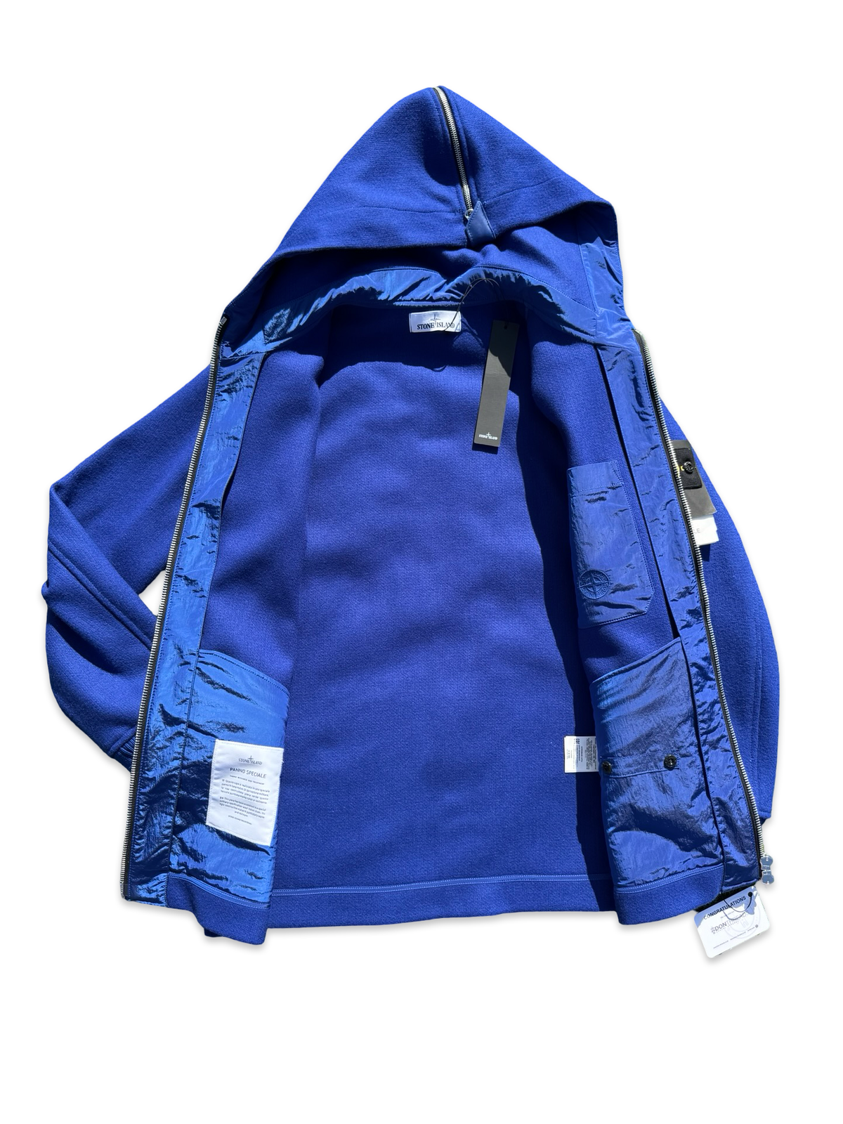 Stone Island Panno Speciale Wool Nylon Jacket Royal Blue at Stone Island Panno Speciale Wool Nylon Jacket Royal Blue at