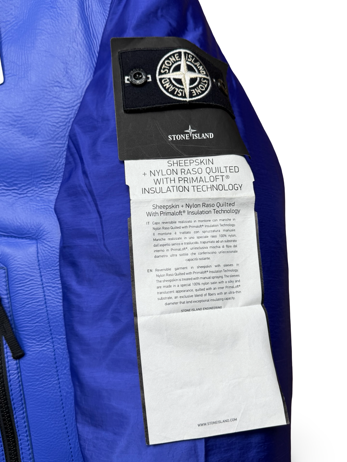 Stone Island Sheepskin + Nylon Raso Quilted With Primaloft Insulation Technology