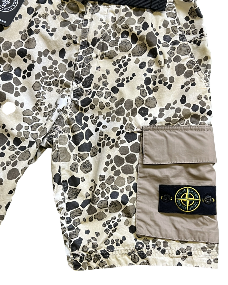 Stone island camo shorts on sale