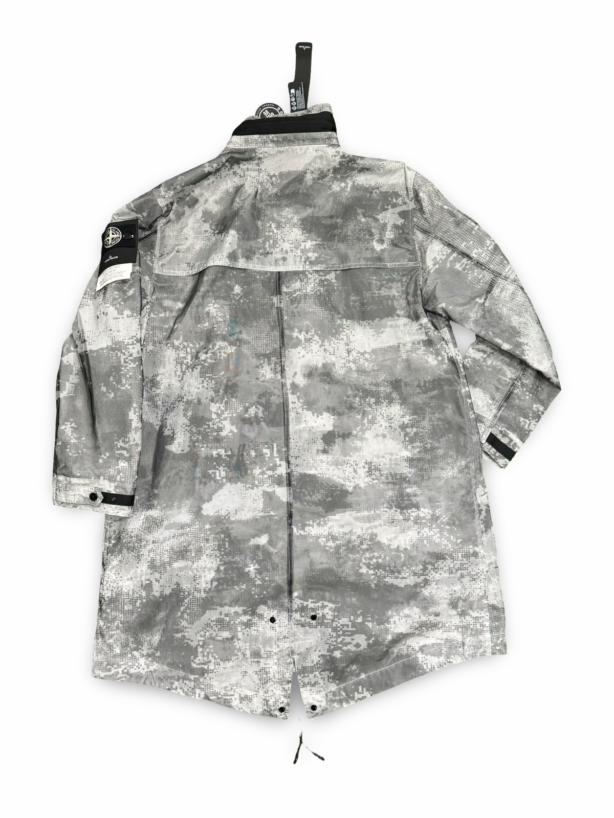 Stone Island Dissolving Grid Camo Mesh On Reflective Econyl Regenerated Nylon