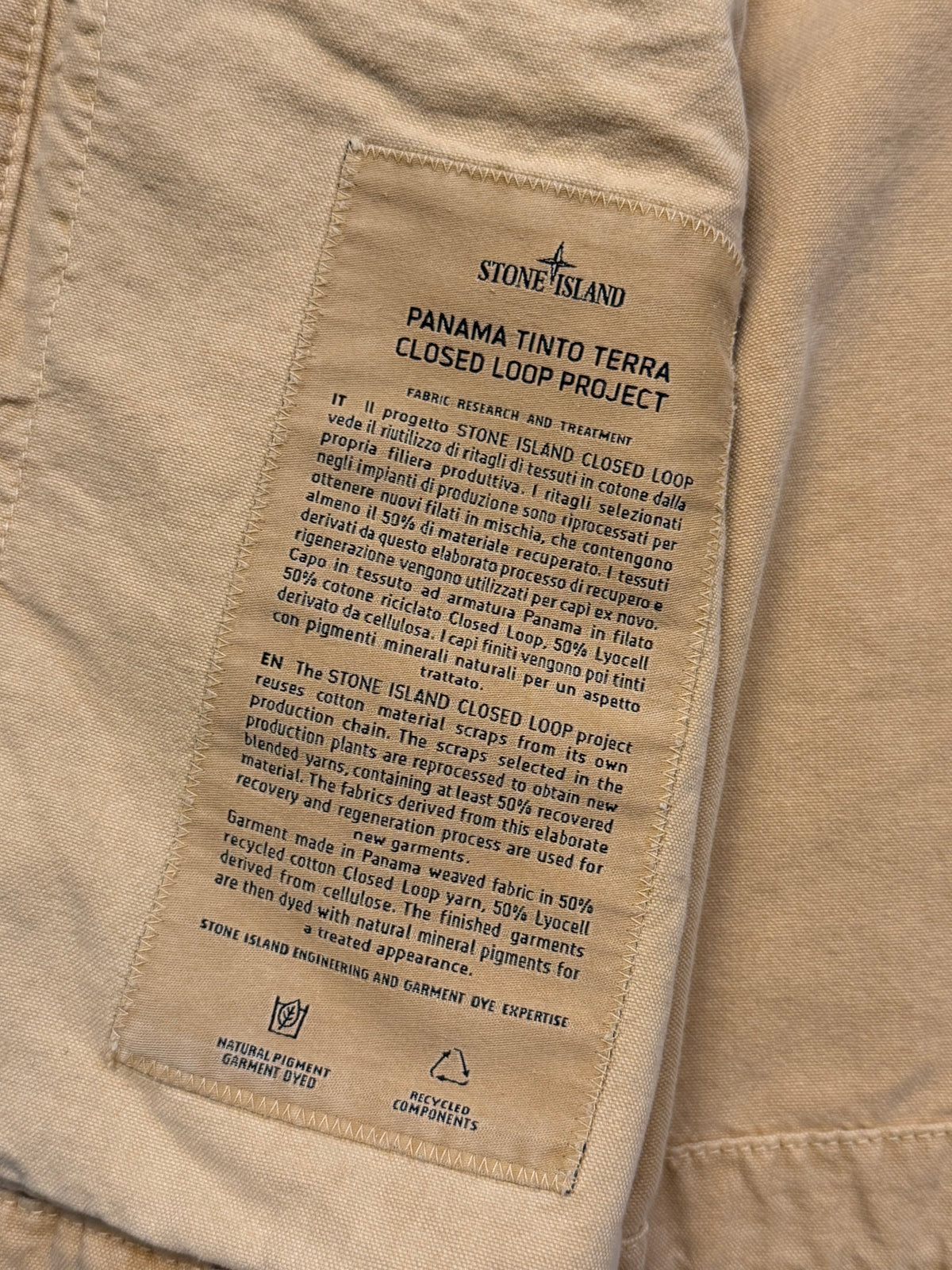 Stone Island Panama Tinto Terra Closed Loop Project
